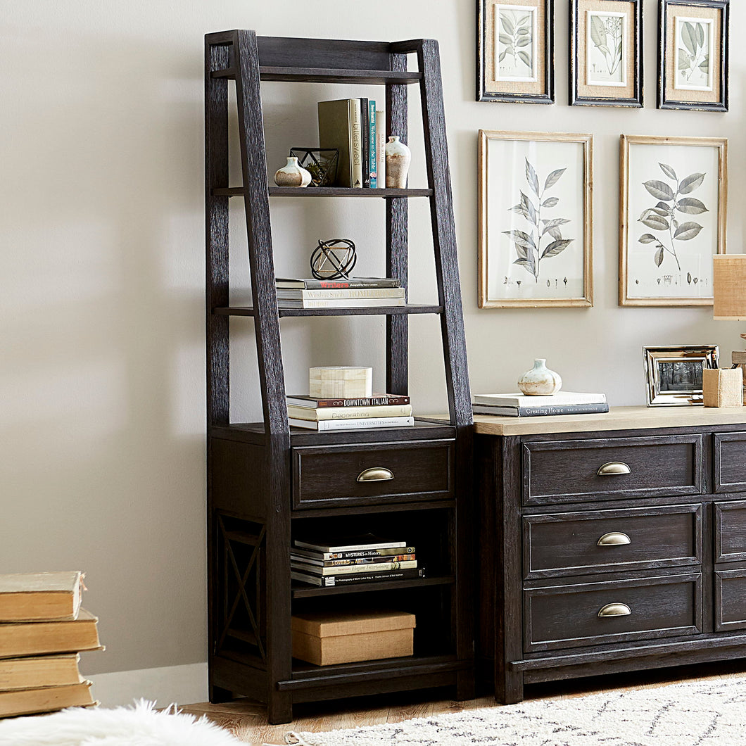 Heatherbrook - Bookcase Pier - Dark Brown