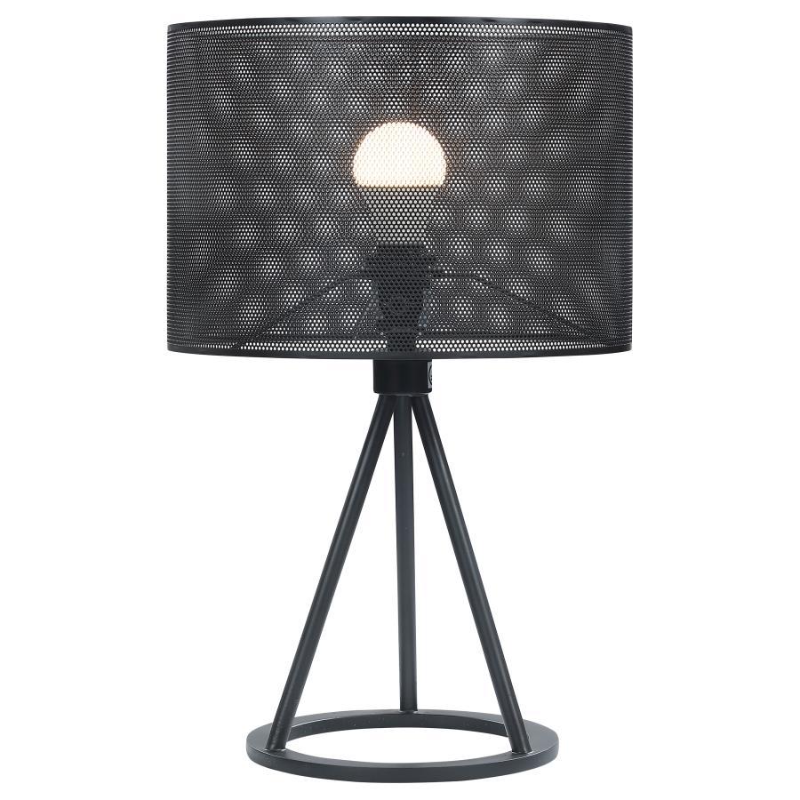 Chapin - Metal Mesh Drum Shade Table Lamp - Black