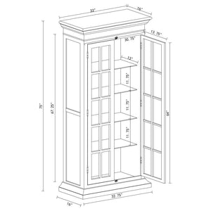 Tammi - 2 Door Wood Tall Cabinet Distressed White And Brown - Distressed White And Brown