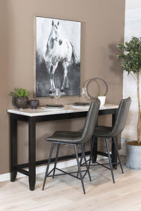 Toby - Rectangular Marble Top Counter Height Table - Espresso And White