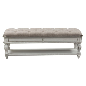 Magnolia Manor - Bed Bench - White