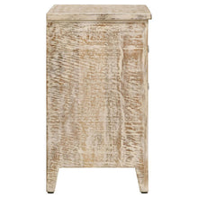 Mariska - 3-Drawer Wood Mandala Cabinet - Distressed White