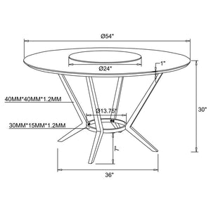 Abby - 5 Piece Round Dining Table Set - White High Gloss