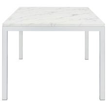 Athena - Rectangular Faux Marble Dining Table - Chrome