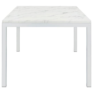 Athena - Rectangular Faux Marble Dining Table - Chrome