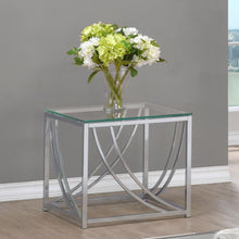 Lille - Square Glass Top Side End Table - Chrome