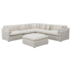 Hobson - Square Upholstered Ottoman - Ivory