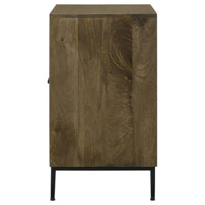 Zaria - 2 Door Wood Trellis Accent Storage Cabinet - Brown