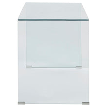 Ripley - Tempered Bent Glass Writing Desk Clear - Clear Glass