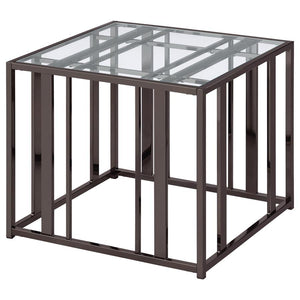 Adri - Rectangular Glass Top Side End Table