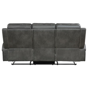 Raelynn - Upholstered Track Arm Motion Sofa - Gray