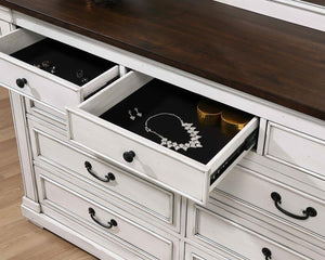 Hillcrest - 9-Drawer Dresser - Distressed White