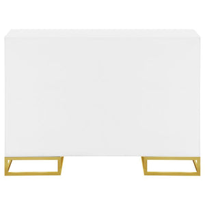 Elsa - 2 Door Wood Storage Accent Cabinet - White And Gold