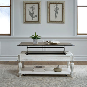 Magnolia Manor - Lift Top Cocktail Table - White