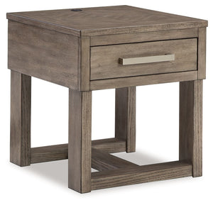 Loyaska - Grayish Brown - Rectangular End Table