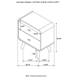 Robyn - 2-Drawer Nightstand - Dark Walnut