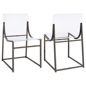 Adino - Acrylic Dining Side Chair (Set of 2) - Black Nickel