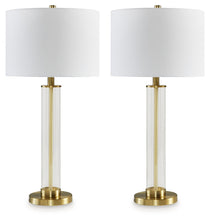 Orenman - Clear / Brass Finish - Glass Table Lamp (Set of 2)