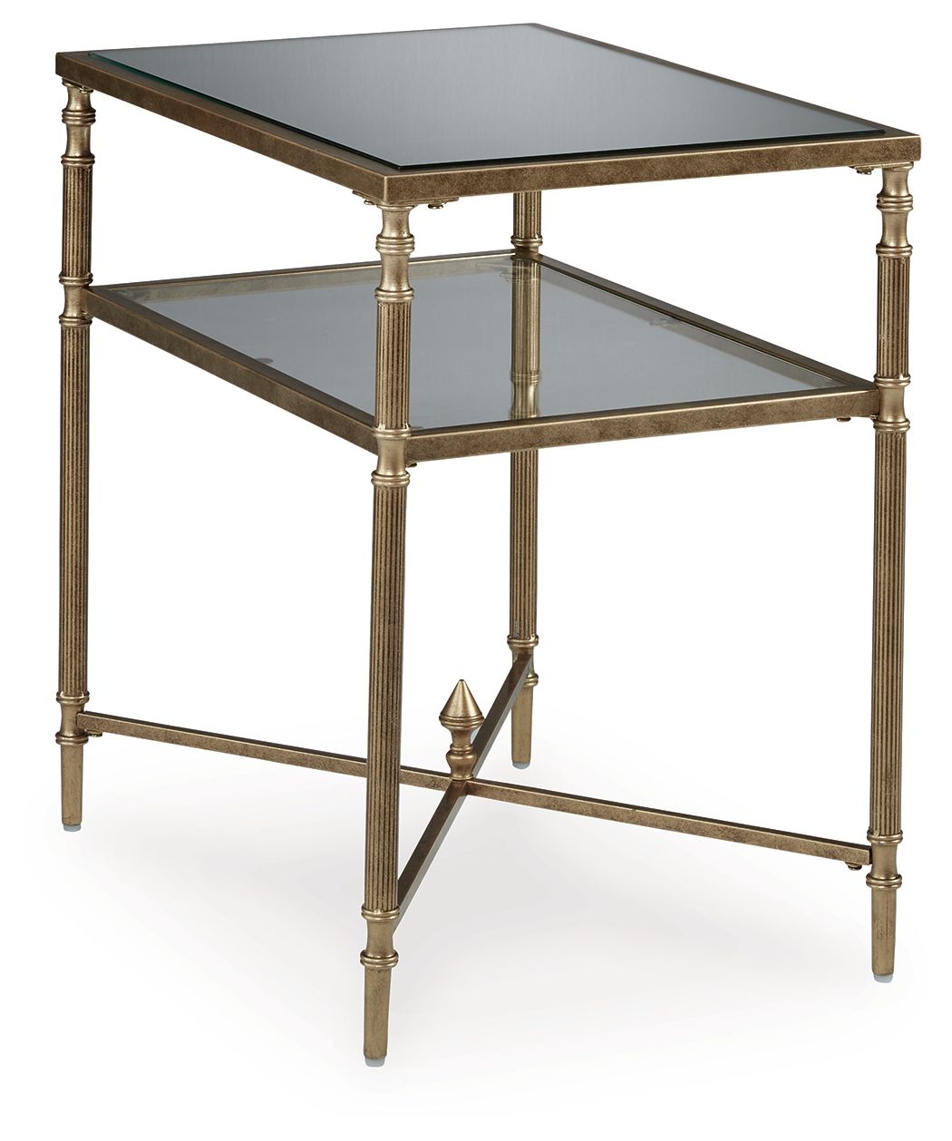 Cloverty - Aged Gold Finish - Rectangular End Table