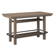 Benton - Bar Height Trestle Table - Brown / Dark