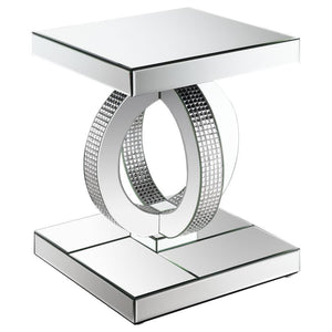 Breena - Rectangular Mirrored Acrylic End Table - Silver